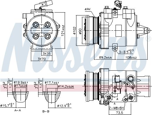 Nissens 890624 - Компресор, кондиціонер autocars.com.ua