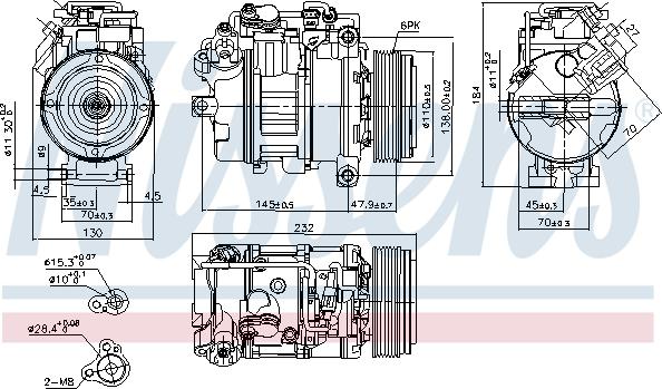 Nissens 890628 - Компрессор кондиционера avtokuzovplus.com.ua