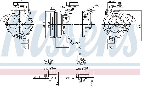 Nissens 890638 - Компресор, кондиціонер autocars.com.ua