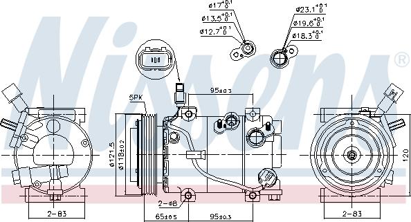 Nissens 890640 - Компресор, кондиціонер autocars.com.ua