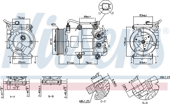 Nissens 890655 - Компресор, кондиціонер autocars.com.ua