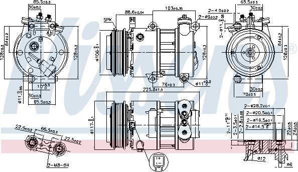 Nissens 890664 - Компресор, кондиціонер autocars.com.ua