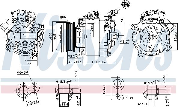 Nissens 890666 - Компресор, кондиціонер autocars.com.ua