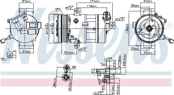 Nissens 890667 - Компресор, кондиціонер autocars.com.ua