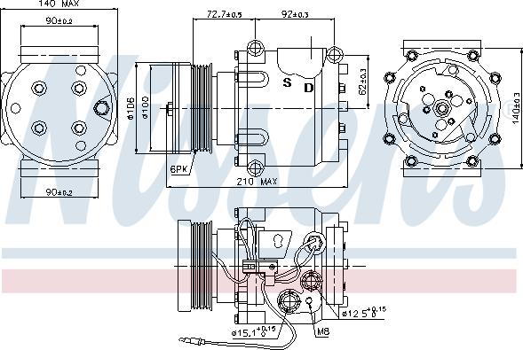 Nissens 89066 - Компрессор кондиционера avtokuzovplus.com.ua