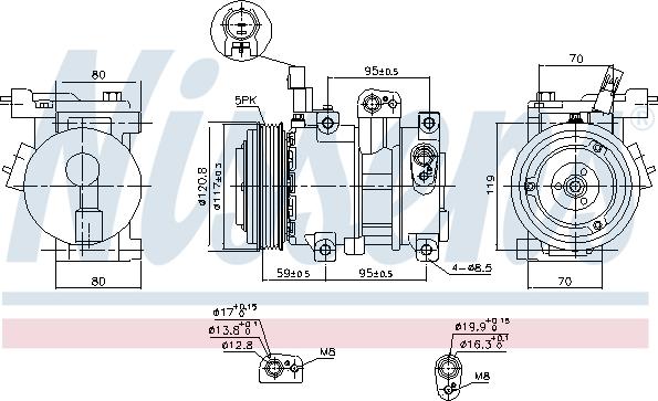 Nissens 890683 - Компресор, кондиціонер autocars.com.ua