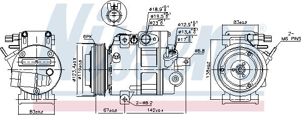 Nissens 890685 - Компресор, кондиціонер autocars.com.ua