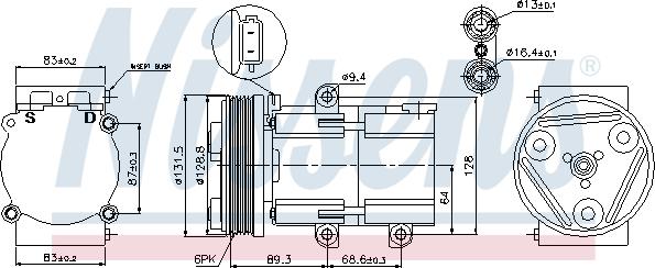 Nissens 89068 - Компрессор кондиционера avtokuzovplus.com.ua