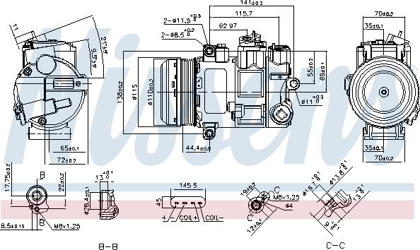 Nissens 890696 - Компрессор кондиционера avtokuzovplus.com.ua