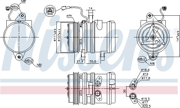 Nissens 890697 - Компресор, кондиціонер autocars.com.ua