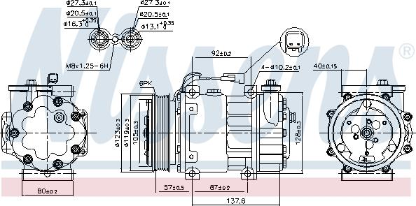 Nissens 890699 - Компресор, кондиціонер autocars.com.ua