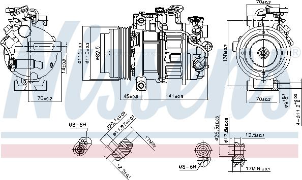 Nissens 890717 - Компрессор кондиционера autodnr.net