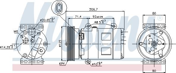 Nissens 89072 - Компресор кондиціонера autocars.com.ua