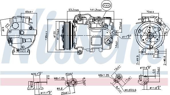 Nissens 890739 - Компресор, кондиціонер autocars.com.ua