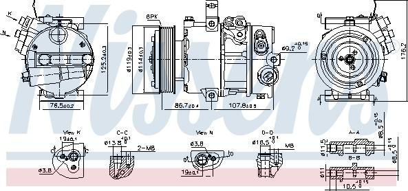 Nissens 890751 - Компрессор кондиционера avtokuzovplus.com.ua