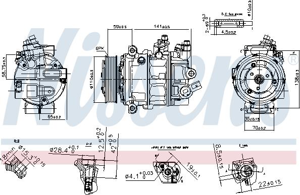 Nissens 890754 - Компрессор кондиционера autodnr.net