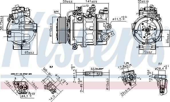 Nissens 890755 - Компресор, кондиціонер autocars.com.ua