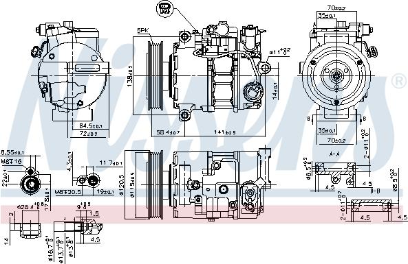 Nissens 890766 - Компрессор кондиционера avtokuzovplus.com.ua