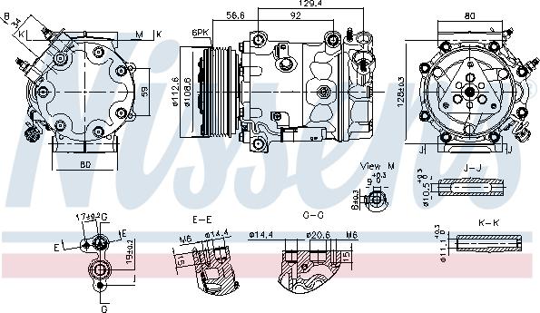 Nissens 890780 - Компресор, кондиціонер autocars.com.ua