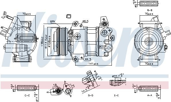 Nissens 890786 - Компресор, кондиціонер autocars.com.ua