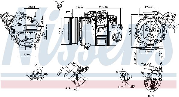 Nissens 890795 - Компресор, кондиціонер autocars.com.ua