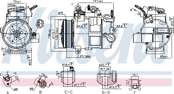 Nissens 890800 - Компресор, кондиціонер autocars.com.ua