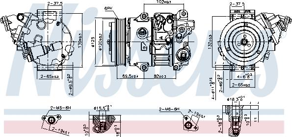 Nissens 890805 - Компрессор кондиционера avtokuzovplus.com.ua