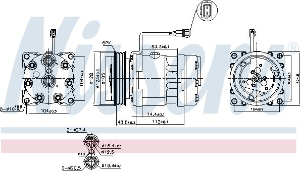 Nissens 89083 - Компресор, кондиціонер autocars.com.ua