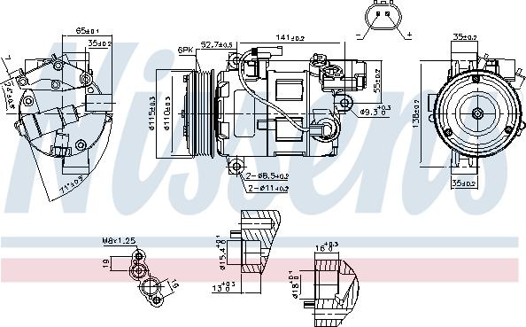 Nissens 89086 - Компрессор кондиционера avtokuzovplus.com.ua