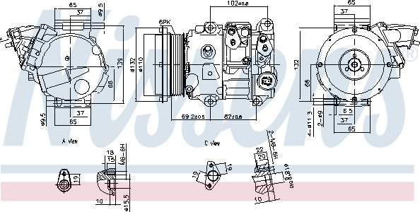 Nissens 890876 - Компресор, кондиціонер autocars.com.ua