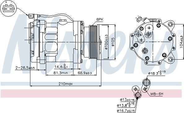 Nissens 89088 - Компрессор кондиционера avtokuzovplus.com.ua