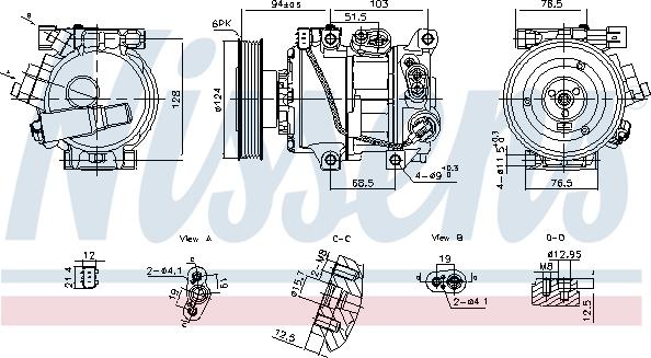 Nissens 890896 - Компресор, кондиціонер autocars.com.ua