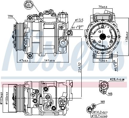 Nissens 89090 - Компрессор кондиционера avtokuzovplus.com.ua