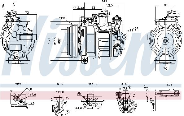 Nissens 890919 - Компрессор кондиционера avtokuzovplus.com.ua