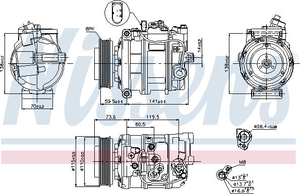 Nissens 89092 - Компрессор кондиционера avtokuzovplus.com.ua