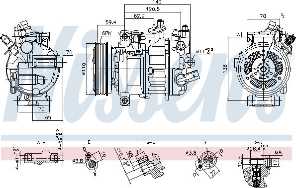 Nissens 890944 - Компресор, кондиціонер autocars.com.ua