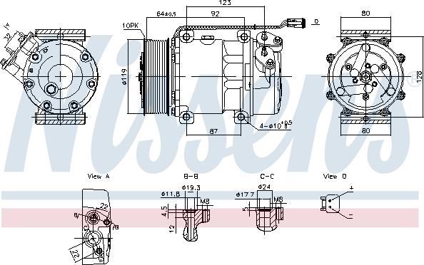 Nissens 890945 - Компресор, кондиціонер autocars.com.ua