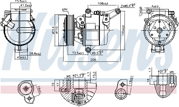 Nissens 890948 - Компресор, кондиціонер autocars.com.ua