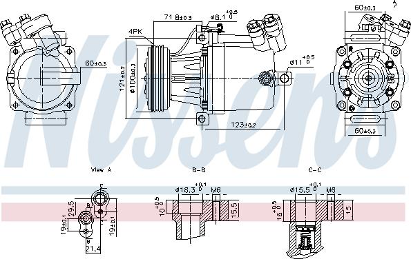 Nissens 890950 - Компресор, кондиціонер autocars.com.ua