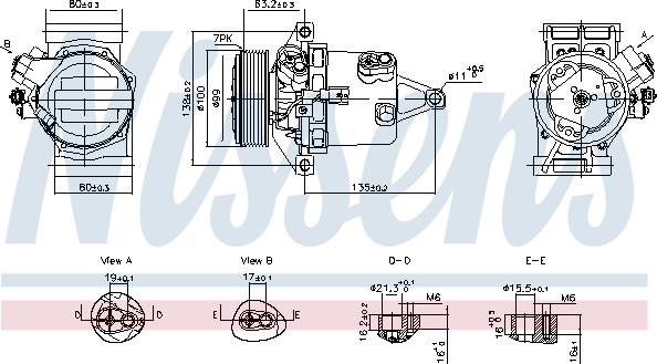 Nissens 890980 - Компресор, кондиціонер autocars.com.ua