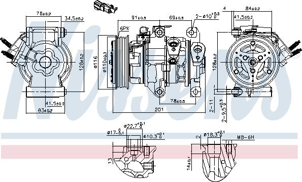 Nissens 891007 - Компрессор кондиционера avtokuzovplus.com.ua