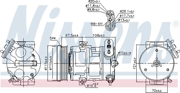 Nissens 89100 - Компресор, кондиціонер autocars.com.ua