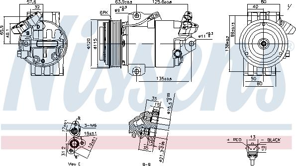 Nissens 891012 - Компресор, кондиціонер autocars.com.ua