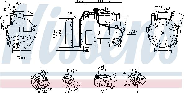 Nissens 891031 - Компрессор кондиционера avtokuzovplus.com.ua