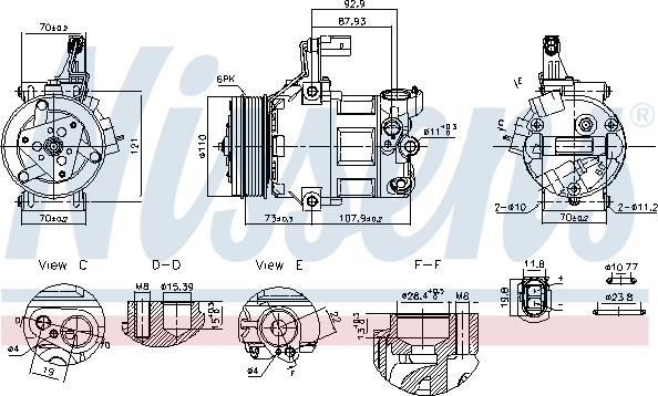 Nissens 891034 - Компрессор кондиционера avtokuzovplus.com.ua