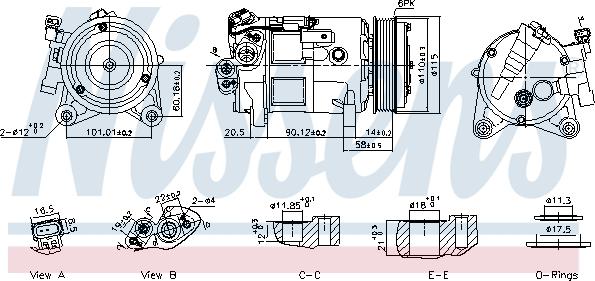 Nissens 891038 - Компресор, кондиціонер autocars.com.ua