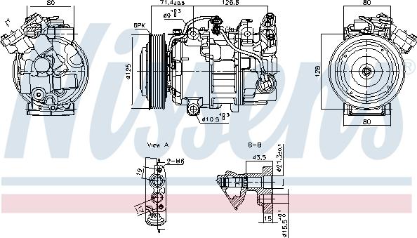 Nissens 891043 - Компресор, кондиціонер autocars.com.ua