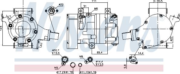 Nissens 891065 - Компресор, кондиціонер autocars.com.ua