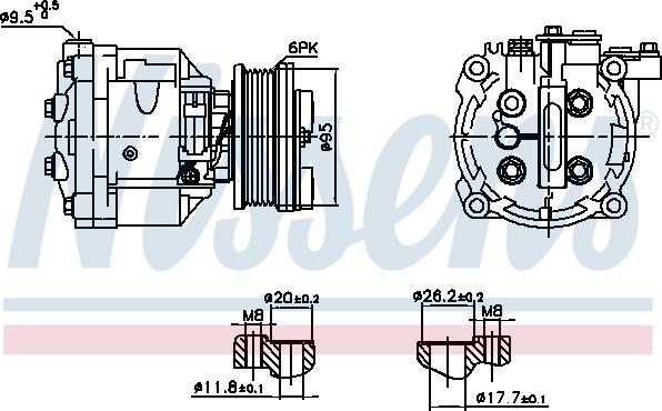 Nissens 891078 - Компресор, кондиціонер autocars.com.ua