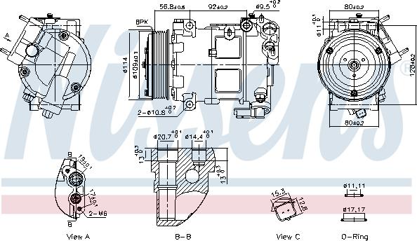 Nissens 891094 - Компресор, кондиціонер autocars.com.ua